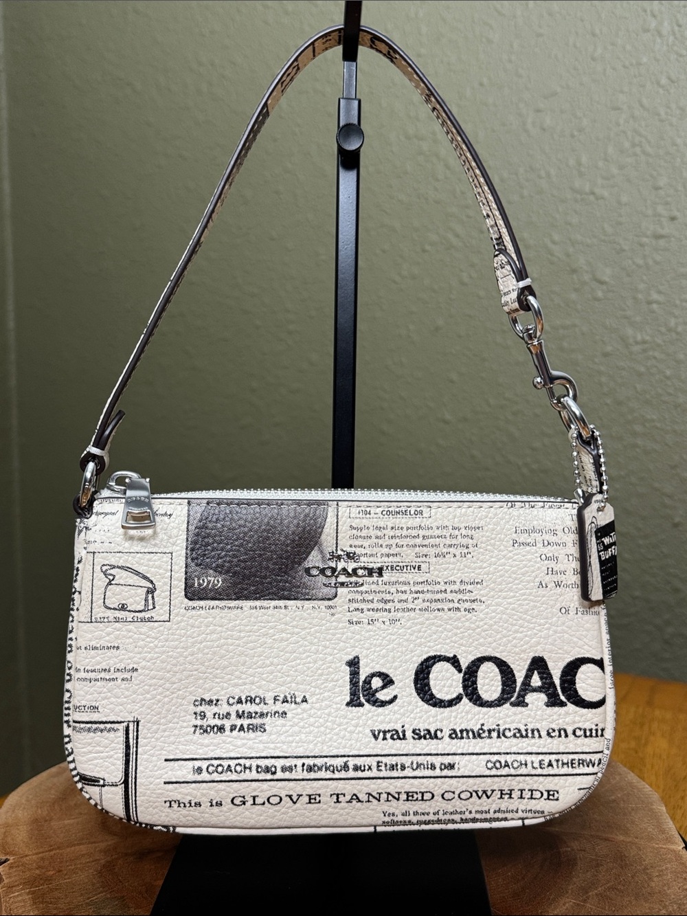NWOT COACH NOLITA 19 WITH NEWSPAPER PRINT